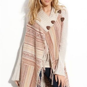 Free People Women's Beige and Brown Sweater